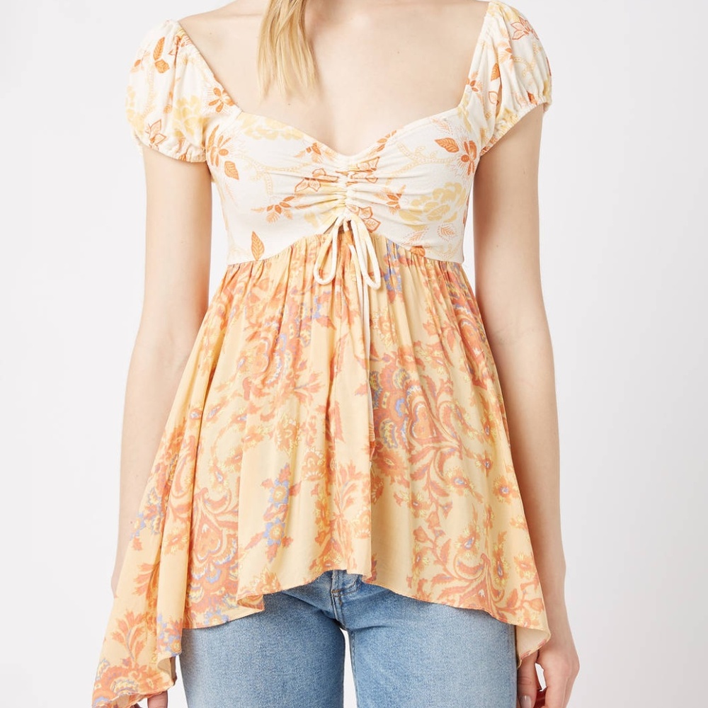 NWT Free People Boho Gypsy Babydoll Top - Picture 4 of 7